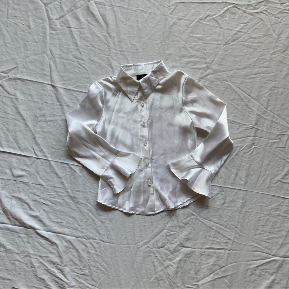 Satin Button-down Blouse